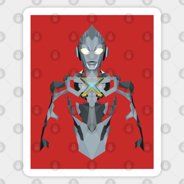 Ultraman X (Low Poly Style) Magnet by The Toku Verse